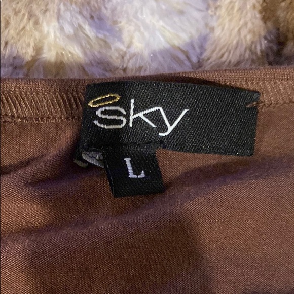 Sky Embellished Ruched Brown Off-Shoulder Halter Gown Size L - Picture 6 of 7